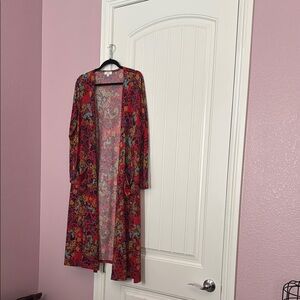 LuLaRoe Red and Blue Graphic Tunic 3/4 Sleeve